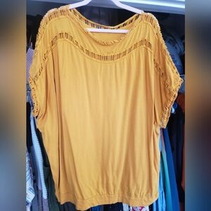 Romans Yellow Blouse With Cutout Detailing